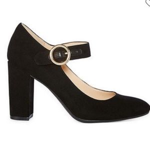Liz Claiborne Black Suede Savannah Mary Jane Pumps